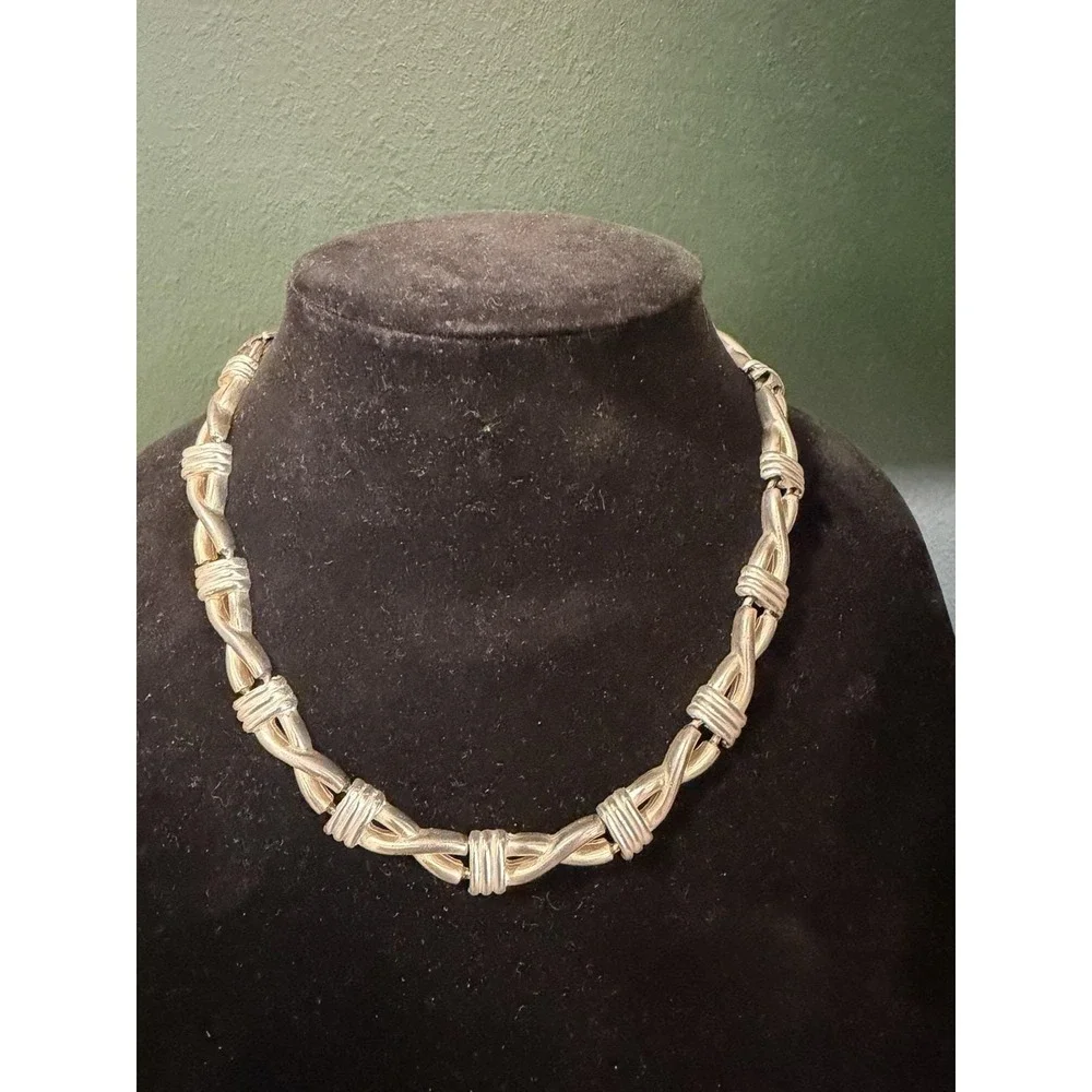 VTG Silver Tone Necklace Lot 3 AVON Chunky Statement Chain 80s 90s Retro